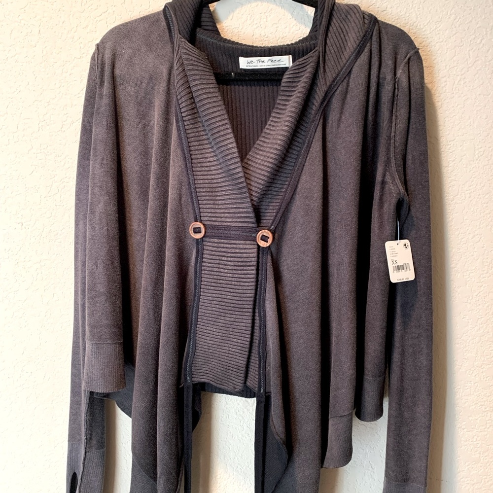 Free People Tyler Drape Moto Cardi